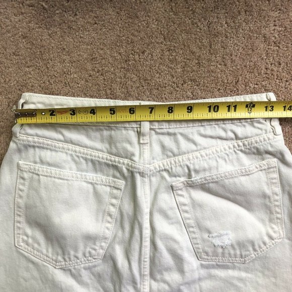 Free People, We The Free White Denim Mini Skirt, Size 27, Pockets, Cotton - Picture 8 of 10